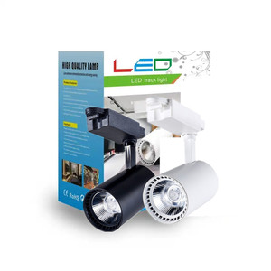 Éclairage sur <span class=keywords><strong>rail</strong></span> pour magasin de musée 110V 220V, éclairage sur <span class=keywords><strong>rail</strong></span> à faisceau focalisé, 10W 20W 30W 40W, éclairage sur <span class=keywords><strong>rail</strong></span> <span class=keywords><strong>LED</strong></span> COB - Product Image 1
