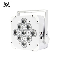 Projecteurs LED sans fil 9x18W RGBWA UV 6-en-1 avec télécommande DMX et batterie pour Noël, mariages et fêtes