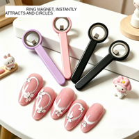 Outil de manucure professionnel amélioré pour salon : aimant pour ongles œil de chat rond avec poignée en acier inoxydable