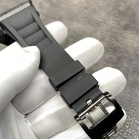 Expédition rapide - Montre en céramique noire haut de gamme personnalisée neuve 055 avec bracelet en caoutchouc fluoré, montre automatique mécanique pour hommes avec saphir