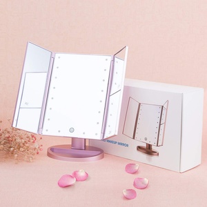 Factory Wholesale <b>Vanity</b> Mirror with Lights Magnification Trifold Makeup Mirror 22 <b>LED</b> Lights Women Gift <b>Led</b> Makeup Mirror - Product Image 3