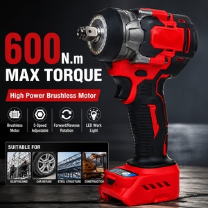 Clé à chocs sans fil rouge de qualité supérieure avec 600 Nm, clé à chocs rechargeable portable pour <span class=keywords><strong>la</strong></span> réparation automobile en garage - Product Image 2