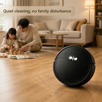 Robot Penyapu Vakum-Pembersih Lantai Pengisian Daya USB Pembersihan Otomatis Hisap Seret All-in-One Alat Kompak Hadiah Grosir