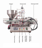 Ligne de production automatique de remplissage quantitatif de liquides à haute viscosité, machine de remplissage semi-fluide à double tête avec pompe à engrenages à piston