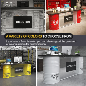 Moderne Industriële Stijl Bar Meubels Op Maat Gemaakte Olietrommel Receptie Voor Buiten-En Hoteltoepassingen Met Bar Teller - Product Image 4