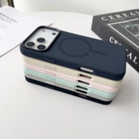 Coque de téléphone en silicone magnétique avec chargeur sans fil pour iPhone 17 Pro Max, antichoc, protection d'écran incluse, style professionnel
