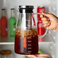 Cafetière HIGHWIN multi-capacité en verre borosilicaté à infusion froide avec filtre amovible en acier inoxydable