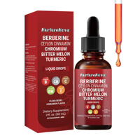 Nouveau produit pour l'exportation transfrontalière : Gouttes liquides de complexe de berbérine, flacon de 60 ml, ingrédients de haute qualité, vente directe en stock