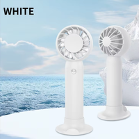 Ventilateur portable compact en plastique, puissant, avec support de téléphone pour bureau et extérieur, alimenté par batterie domestique