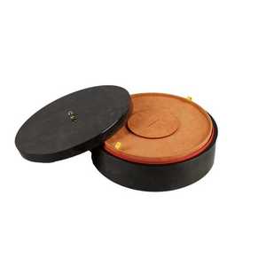 Caja de joyería de madera para el hogar redonda de doble capa DS, laca de alto brillo para almacenar sus piezas amadas - Product Image 3