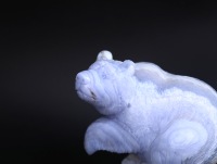 Figurine d'ours sculptée à la main en agate bleue, sculpture décorative en pierre, cadeau, objet d'art