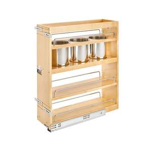 ตะกร้าลิ้นชักครัวแบบดึงด้านข้าง 5 ชั้น วัสดุไม้และโลหะ ดีไซน์ทันสมัย ติดตั้งง่าย ปิดแบบนุ่มนวล - Product Image 1