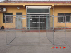 Cina ukuran kustom bubuk dilapisi kandang anjing luar ruangan logam besar kandang anjing rumah anjing - Product Image 4