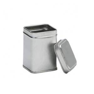 Small Mini Square Silver Plain Aluminum Tea Tin Box Coffee Powder Spice Tin With Slip Lid