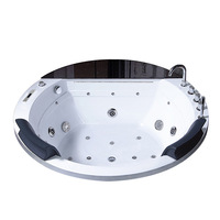 Baignoires rondes modernes portables pour intérieur, très vendues, avec coussins en PU doux, cascade et lumières LED, jacuzzi