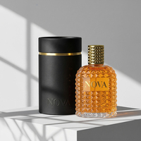 Flacon de parfum vide en verre fantaisie de qualité supérieure 50 ml 360 °   Flacon de parfum personnalisé en verre facetté pyramidal avec emballage en boîte