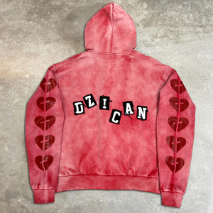 500 Gsm Streetwear algodón desgastado Zip Hoodie impresión personalizada gráfico peso pesado Hoodie ácido lavado de gran tamaño Zip up Hoodie - Product Image 2