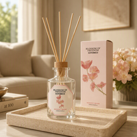 Diffuseur de parfum floral à bâtonnets, huile aromatique, désodorisant d'intérieur, éliminateur d'odeurs, 180 ml, en boîte