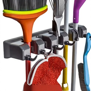 Support mural simple en plastique PP pour balais et outils de jardin, organisateur pour manches de <span class=keywords><strong>balai</strong></span>, rangement durable pour placard/garage, élimine l'agitation des objets. - Product Image 3