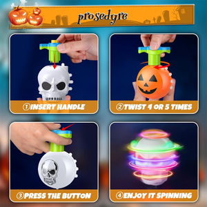 Favores de fiesta niños juguete clásico plástico Led intermitente Musical eléctrico Spinning Top Light Up Gyro Halloween giroscopio - Product Image 5