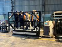 Gran banco de pruebas de vibración para simulación de transporte