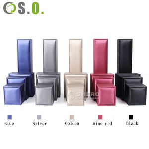 Caja de Joyería de Piel Sintética con Logotipo Personalizado al por Mayor en Rojo, Azul, Gris y Dorado para Collares, Pulseras, Pendientes y Anillos - Product Image 2