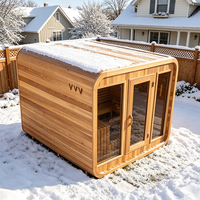 Cabine de sauna extérieure traditionnelle finlandaise humide/sèche en bois massif d'épinette, design moderne, pour parc et spa, avec chauffage écologique alimenté par prise électrique