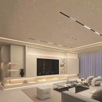 Kit d'éclairage LED pour plafond à fibres optiques RGBW à changement de couleur, effet ciel étoilé, avec étoiles scintillantes, indice de protection IP68, intensité variable, pour home cinéma