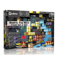 Mine 100 pièces de cubes colorés, blocs de construction magnétiques pour les enfants de 4 à 6 ans, ensemble de jeu magnétique en plastique certifié EN71