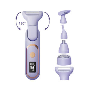 Rasoir rechargeable avec écran LCD, multi-têtes, pour le corps, le visage, les jambes, les aisselles, tête pivotante 5 en 1 pour femmes - Product Image 1