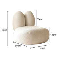 Fauteuil paresseux créatif en tissu avec oreilles de lapin, fauteuil de loisirs individuel, fauteuil d'appoint moderne de designer pour salon et chambre à coucher