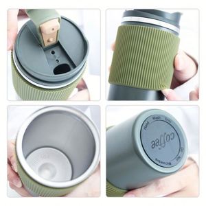 Mug de voyage isotherme en acier inoxydable à double paroi, réutilisable, écologique, avec couvercle en silicone - Product Image 5