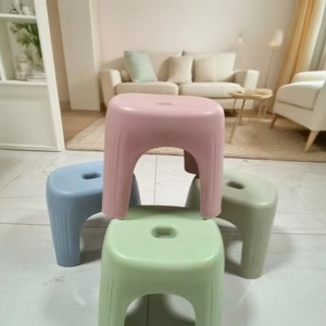 Tabouret en plastique épais pour salon, salle de bain, chaise de douche pour enfants, chaise à chaussures multicolore non pliable - Product Image 2