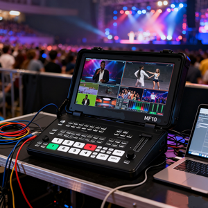 Pasokan Langsung Pabrik, Dukungan OEM/ODM, MF10S 10.1 inci 4K /SDI Metal Video Switcher dengan Fungsi Kontrol PTZ untuk Siaran Langsung - Product Image 1