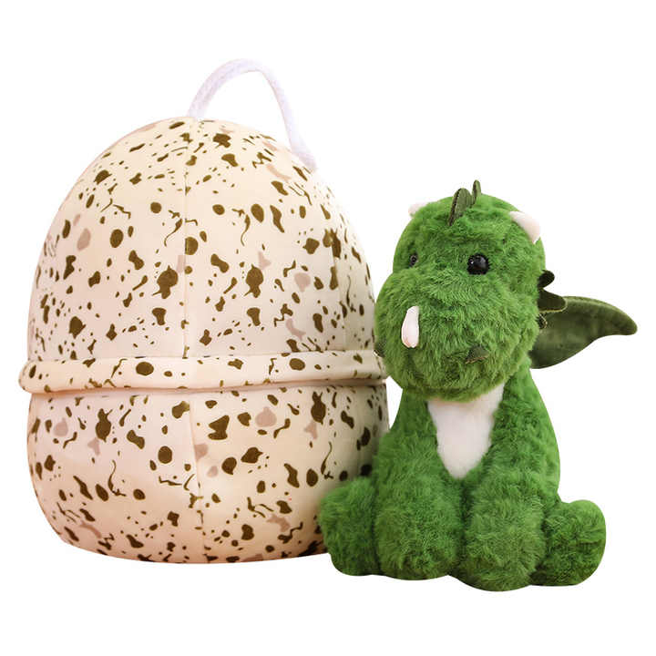 Cartoon Stuffed Green Dinosaur Plush Toys in Egg Shells