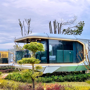Cápsula espacial moderna de alta calidad, móvil prefabricada, pequeña casa, de lujo, para uso al aire libre en hoteles, con dormitorio y baño - Product Image 1