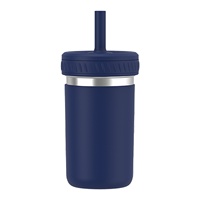 Biberon isotherme en acier inoxydable de 15 oz, design moderne et minimaliste, avec manchon en silicone, tasses à paille pour enfants