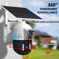 Caméra Réseau Solaire V380 PRO HD 4G à Double Objectif, Détection de Mouvement, Suivi Automatique, PTZ, Carte SIM, Batterie Faible Consommation 12000 mAh