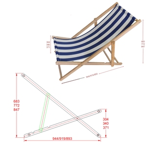 Chaise longue de plage pliable moderne en <span class=keywords><strong>bois</strong></span> pour l'extérieur, chaise inclinable portable en <span class=keywords><strong>bois</strong></span> pour le <span class=keywords><strong>camping</strong></span> et la plage - Product Image 2