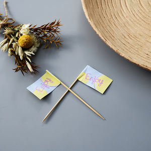 Palillos de Bambú Biodegradables con Bandera Impresa Personalizada, Palillos de Cóctel Ecológicos para Hoteles, Restaurantes y Eventos - Product Image 2