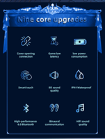 Écouteurs intra-auriculaires sans fil pour jeux Audifonos Pro60 Max avec indicateur de batterie LED, chipset JL, faible latence de 5,5 millisecondes, autonomie de 3 à 5 heures