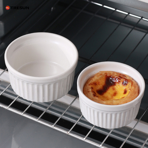 ถ้วยคัสตาร์ดเซรามิกสีขาว4 6 8 12ออนซ์สำหรับใช้ในเตาอบ - Product Image 5