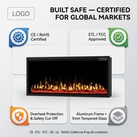 Cheminée Électronique Métallique Européenne et Américaine à Effet de Flamme Réaliste, Décorative, Murale, Intégrée, Chauffage Intelligent, pour Extérieur