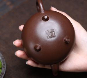 Service à thé en céramique pur fait main Yixing <span class=keywords><strong>Dabin</strong></span> Ruyi, pot en argile violette traditionnel chinois authentique, mine brute, pour le thé Kung Fu à la maison - Product Image 4