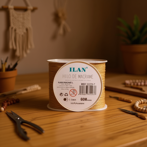 Filo per macramè Ilan 1,5 mm 60 m colore oro per lavori artigianali - Product Image 2