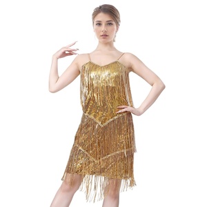 Nuevo Vestido de Baile Latino con Lentejuelas <span class=keywords><strong>para</strong></span> <span class=keywords><strong>Mujer</strong></span>, Estilo Años 20, Gatsby, Cóctel, Salón de Baile, Salsa, <span class=keywords><strong>Tango</strong></span>, Cha Cha, Rumba, Samba - Product Image 5
