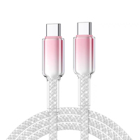 Câble USB SDL Factory Type-C 6A Super Rapide Charge Durable Design Transparent Cristal Nylon Téléphones Mobiles & Appareil Photo Couleur