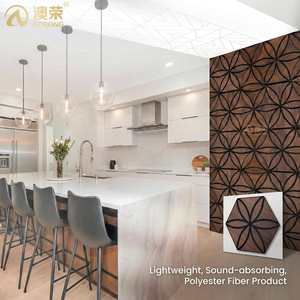 AoRong Échantillons Premium Chêne Naturel et Noyer Placage PVC Feutre Latte Mur Akupanel Insonorisé Panneaux Muraux Acoustiques pour Intérieur - Product Image 6
