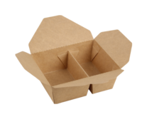 Boîte alimentaire rectangulaire auto-élevante en papier kraft, écologique, avec impression de logo personnalisé, support OEM/ODM, MOQ 50000.