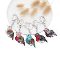 Porte-clés créatif colibris en cristal, pendentif de voiture, porte-clés en métal pour sac de femme, petit cadeau, vente en gros
